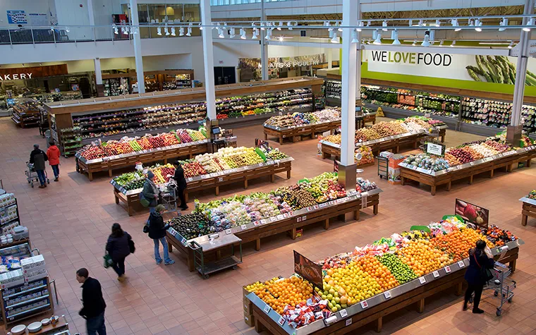 Supermarket food aisles