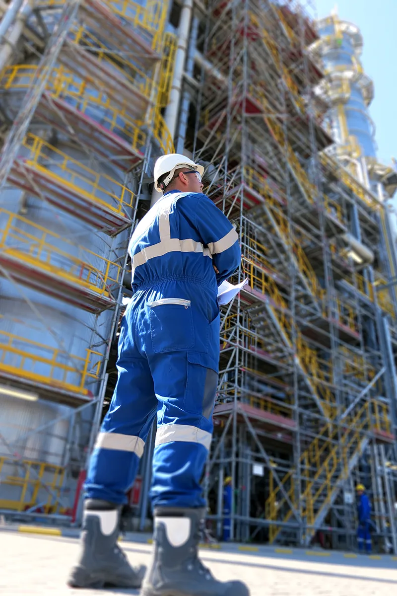 Engineer overseeing delivery of a process facility
